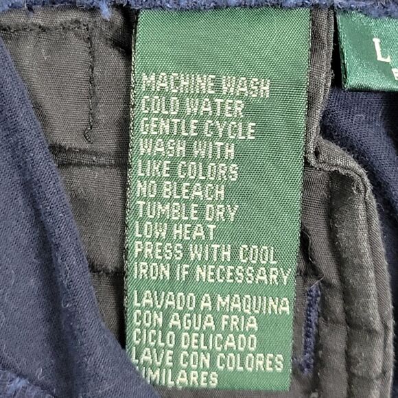 LAUREN RALPH LAUREN Blue Gold Button High Rise Cuffed Twill Chino Shorts SIZE 10 - Picture 14 of 14